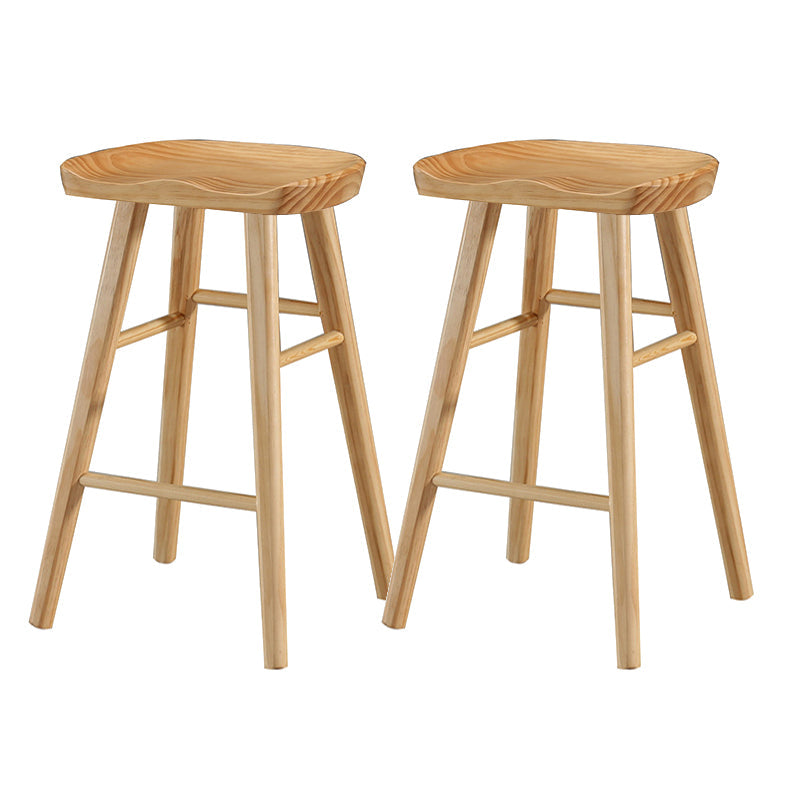 Contemporary Solid Wood Bar Stool Indoor Bar Stool with Wood Seat and Footrest Wood 2 Piece Set Clearhalo 'Bar Furniture' 'Bar Stools' 'bar_stools' 'furn' 'furn_bar_stools' 'furniture_bar_stools' 'Kitchen & Dining Furniture' 'kitchen&dining_furn' 'kitchen' 'kitchen_furn' Furniture' 4653893