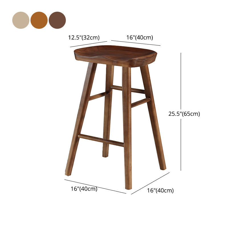 Contemporary Solid Wood Bar Stool Indoor Bar Stool with Wood Seat and Footrest Clearhalo 'Bar Furniture' 'Bar Stools' 'bar_stools' 'furn' 'furn_bar_stools' 'furniture_bar_stools' 'Kitchen & Dining Furniture' 'kitchen&dining_furn' 'kitchen' 'kitchen_furn' Furniture' 4653898