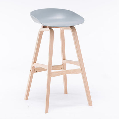 Contemporary Solid Wood Plastic Barstool Indoor Bar Stool with Low Back Pewter 1 Piece Clearhalo 'Bar Furniture' 'Bar Stools' 'bar_stools' 'furn' 'furn_bar_stools' 'furniture_bar_stools' 'Kitchen & Dining Furniture' 'kitchen&dining_furn' 'kitchen' 'kitchen_furn' Furniture' 4653905