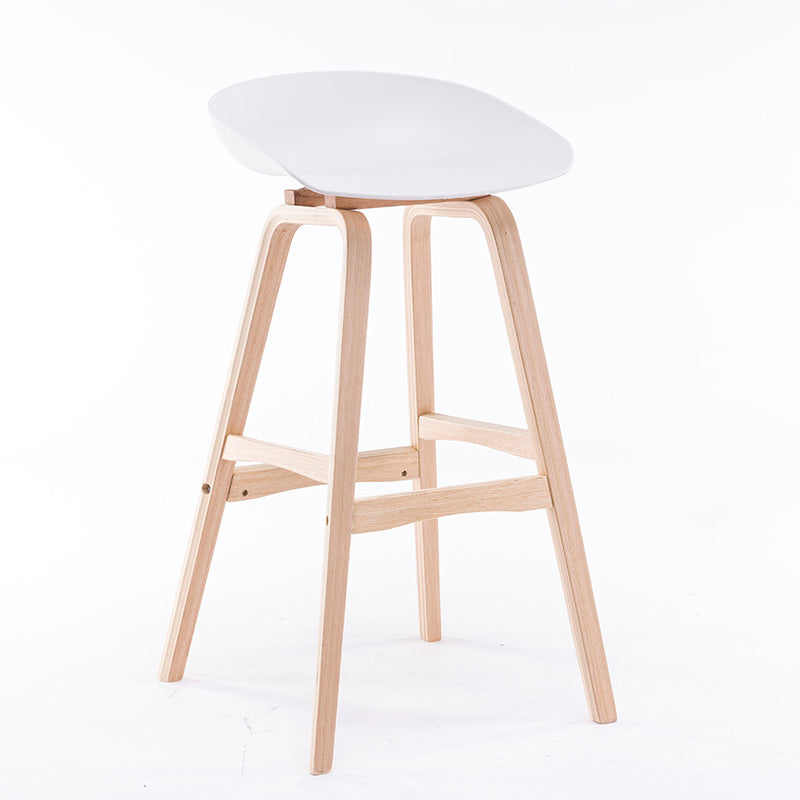 Contemporary Solid Wood Plastic Barstool Indoor Bar Stool with Low Back White 1 Piece Clearhalo 'Bar Furniture' 'Bar Stools' 'bar_stools' 'furn' 'furn_bar_stools' 'furniture_bar_stools' 'Kitchen & Dining Furniture' 'kitchen&dining_furn' 'kitchen' 'kitchen_furn' Furniture' 4653907