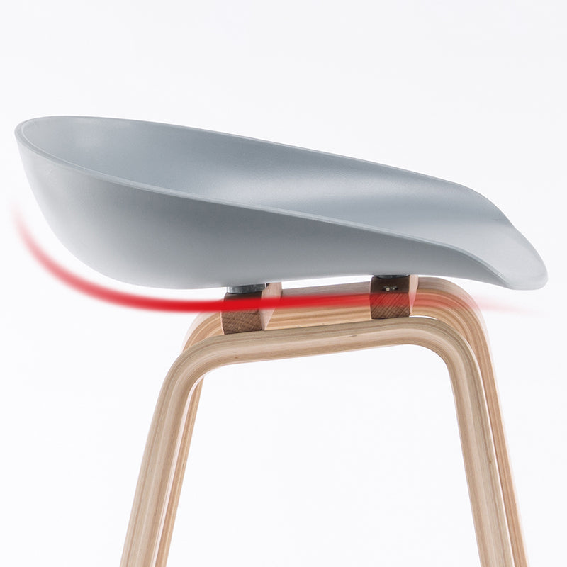 Contemporary Solid Wood Plastic Barstool Indoor Bar Stool with Low Back Clearhalo 'Bar Furniture' 'Bar Stools' 'bar_stools' 'furn' 'furn_bar_stools' 'furniture_bar_stools' 'Kitchen & Dining Furniture' 'kitchen&dining_furn' 'kitchen' 'kitchen_furn' Furniture' 4653911