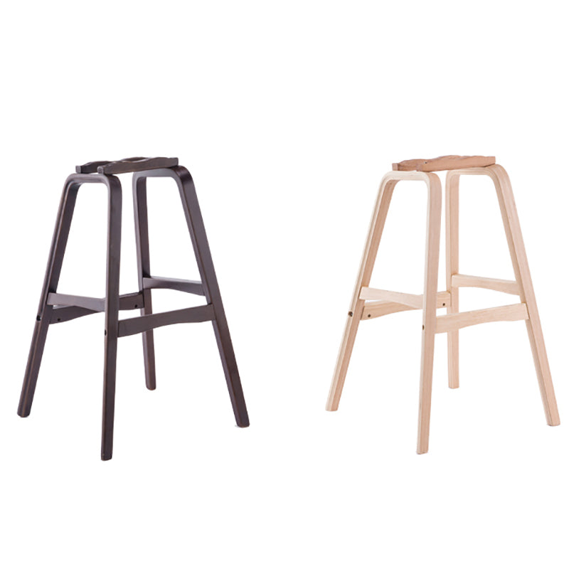 Contemporary Solid Wood Plastic Barstool Indoor Bar Stool with Low Back Clearhalo 'Bar Furniture' 'Bar Stools' 'bar_stools' 'furn' 'furn_bar_stools' 'furniture_bar_stools' 'Kitchen & Dining Furniture' 'kitchen&dining_furn' 'kitchen' 'kitchen_furn' Furniture' 4653917