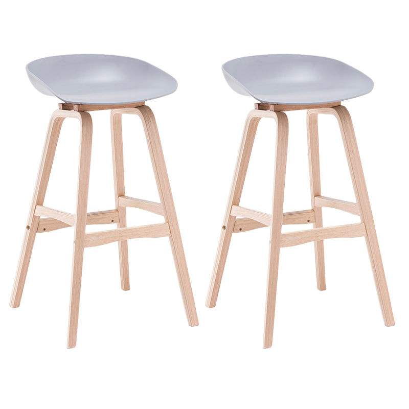 Contemporary Solid Wood Plastic Barstool Indoor Bar Stool with Low Back Pewter 2 Piece Set Clearhalo 'Bar Furniture' 'Bar Stools' 'bar_stools' 'furn' 'furn_bar_stools' 'furniture_bar_stools' 'Kitchen & Dining Furniture' 'kitchen&dining_furn' 'kitchen' 'kitchen_furn' Furniture' 4653919