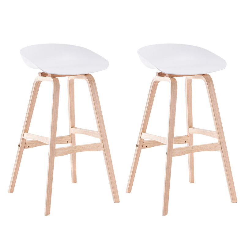 Contemporary Solid Wood Plastic Barstool Indoor Bar Stool with Low Back White 2 Piece Set Clearhalo 'Bar Furniture' 'Bar Stools' 'bar_stools' 'furn' 'furn_bar_stools' 'furniture_bar_stools' 'Kitchen & Dining Furniture' 'kitchen&dining_furn' 'kitchen' 'kitchen_furn' Furniture' 4653920