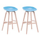 Contemporary Solid Wood Plastic Barstool Indoor Bar Stool with Low Back Blue 2 Piece Set Clearhalo 'Bar Furniture' 'Bar Stools' 'bar_stools' 'furn' 'furn_bar_stools' 'furniture_bar_stools' 'Kitchen & Dining Furniture' 'kitchen&dining_furn' 'kitchen' 'kitchen_furn' Furniture' 4653925