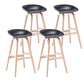 Contemporary Solid Wood Plastic Barstool Indoor Bar Stool with Low Back Black 4 Piece Set Clearhalo 'Bar Furniture' 'Bar Stools' 'bar_stools' 'furn' 'furn_bar_stools' 'furniture_bar_stools' 'Kitchen & Dining Furniture' 'kitchen&dining_furn' 'kitchen' 'kitchen_furn' Furniture' 4653926