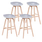 Contemporary Solid Wood Plastic Barstool Indoor Bar Stool with Low Back Light Gray 4 Piece Set Clearhalo 'Bar Furniture' 'Bar Stools' 'bar_stools' 'furn' 'furn_bar_stools' 'furniture_bar_stools' 'Kitchen & Dining Furniture' 'kitchen&dining_furn' 'kitchen' 'kitchen_furn' Furniture' 4653927
