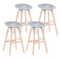 Contemporary Solid Wood Plastic Barstool Indoor Bar Stool with Low Back Pewter 4 Piece Set Clearhalo 'Bar Furniture' 'Bar Stools' 'bar_stools' 'furn' 'furn_bar_stools' 'furniture_bar_stools' 'Kitchen & Dining Furniture' 'kitchen&dining_furn' 'kitchen' 'kitchen_furn' Furniture' 4653928