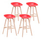 Contemporary Solid Wood Plastic Barstool Indoor Bar Stool with Low Back Red 4 Piece Set Clearhalo 'Bar Furniture' 'Bar Stools' 'bar_stools' 'furn' 'furn_bar_stools' 'furniture_bar_stools' 'Kitchen & Dining Furniture' 'kitchen&dining_furn' 'kitchen' 'kitchen_furn' Furniture' 4653930