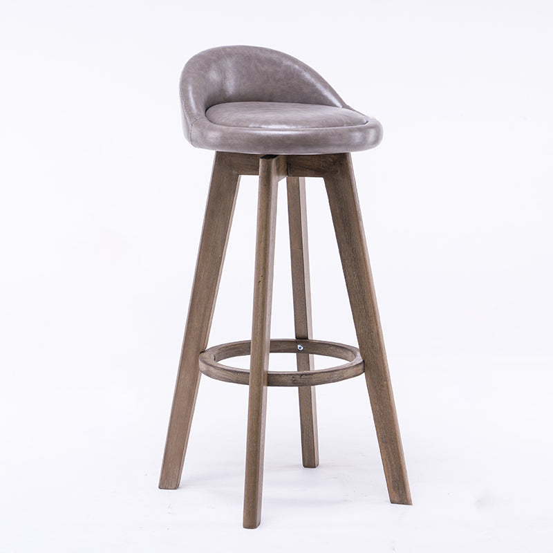 Contemporary Solid Wood Barstools Indoor Bar Stool with Footrest and Low Back Grey 1 Piece Clearhalo 'Bar Furniture' 'Bar Stools' 'bar_stools' 'furn' 'furn_bar_stools' 'furniture_bar_stools' 'Kitchen & Dining Furniture' 'kitchen&dining_furn' 'kitchen' 'kitchen_furn' Furniture' 4653936