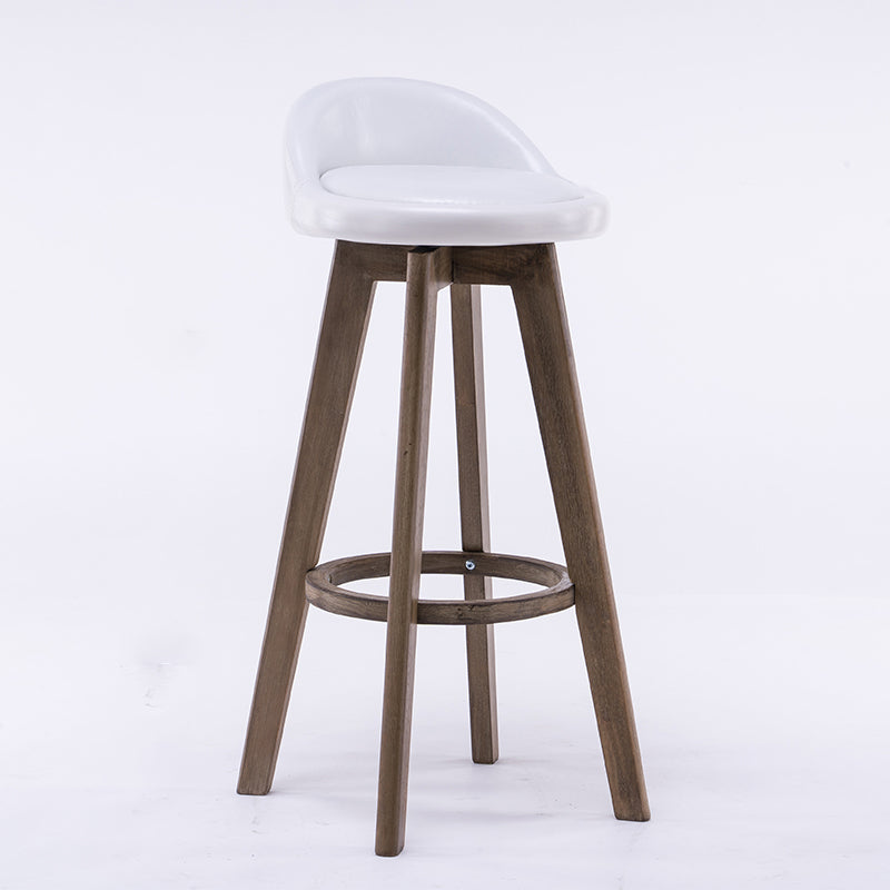 Contemporary Solid Wood Barstools Indoor Bar Stool with Footrest and Low Back White 1 Piece Clearhalo 'Bar Furniture' 'Bar Stools' 'bar_stools' 'furn' 'furn_bar_stools' 'furniture_bar_stools' 'Kitchen & Dining Furniture' 'kitchen&dining_furn' 'kitchen' 'kitchen_furn' Furniture' 4653939