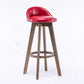 Contemporary Solid Wood Barstools Indoor Bar Stool with Footrest and Low Back Red 1 Piece Clearhalo 'Bar Furniture' 'Bar Stools' 'bar_stools' 'furn' 'furn_bar_stools' 'furniture_bar_stools' 'Kitchen & Dining Furniture' 'kitchen&dining_furn' 'kitchen' 'kitchen_furn' Furniture' 4653940