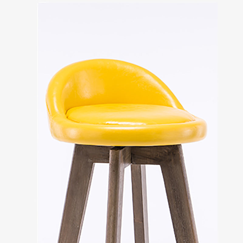 Contemporary Solid Wood Barstools Indoor Bar Stool with Footrest and Low Back Clearhalo 'Bar Furniture' 'Bar Stools' 'bar_stools' 'furn' 'furn_bar_stools' 'furniture_bar_stools' 'Kitchen & Dining Furniture' 'kitchen&dining_furn' 'kitchen' 'kitchen_furn' Furniture' 4653945