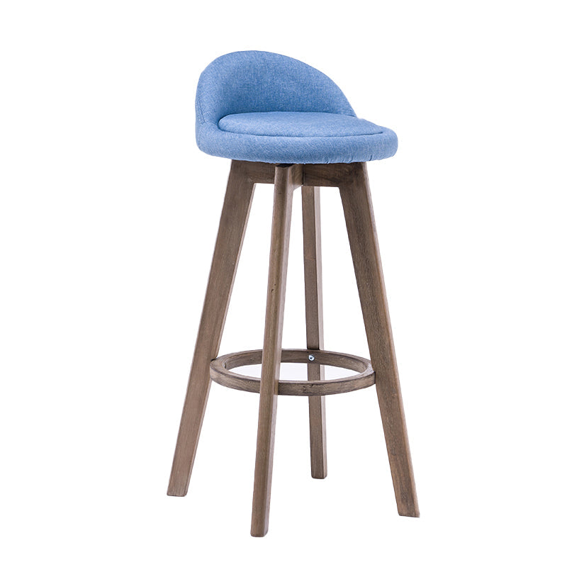 Contemporary Solid Wood Barstools Indoor Bar Stool with Footrest and Low Back Sky Blue 1 Piece Clearhalo 'Bar Furniture' 'Bar Stools' 'bar_stools' 'furn' 'furn_bar_stools' 'furniture_bar_stools' 'Kitchen & Dining Furniture' 'kitchen&dining_furn' 'kitchen' 'kitchen_furn' Furniture' 4653947
