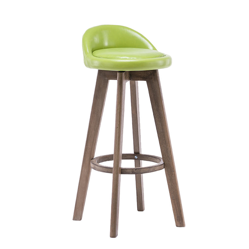 Contemporary Solid Wood Barstools Indoor Bar Stool with Footrest and Low Back Green 1 Piece Clearhalo 'Bar Furniture' 'Bar Stools' 'bar_stools' 'furn' 'furn_bar_stools' 'furniture_bar_stools' 'Kitchen & Dining Furniture' 'kitchen&dining_furn' 'kitchen' 'kitchen_furn' Furniture' 4653948