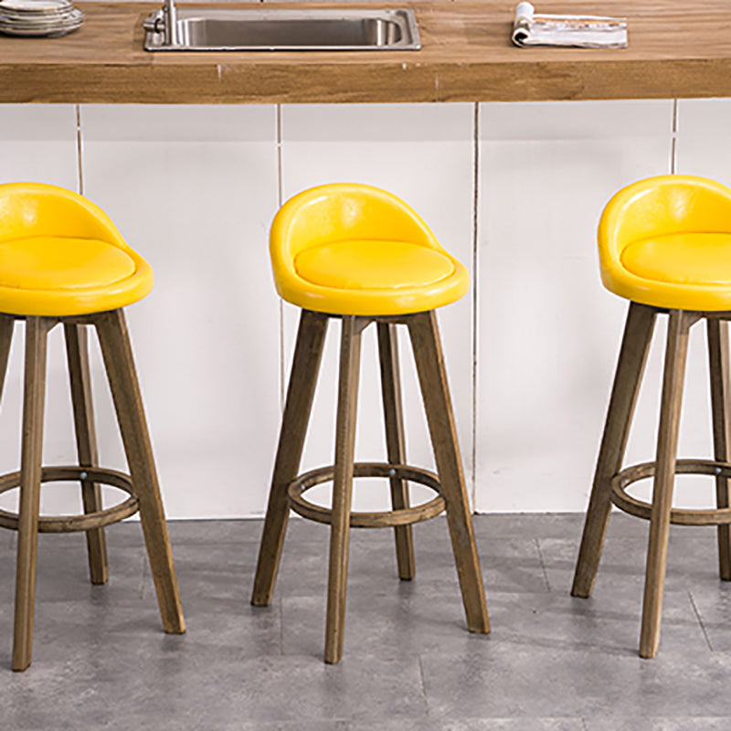 Contemporary Solid Wood Barstools Indoor Bar Stool with Footrest and Low Back Clearhalo 'Bar Furniture' 'Bar Stools' 'bar_stools' 'furn' 'furn_bar_stools' 'furniture_bar_stools' 'Kitchen & Dining Furniture' 'kitchen&dining_furn' 'kitchen' 'kitchen_furn' Furniture' 4653950