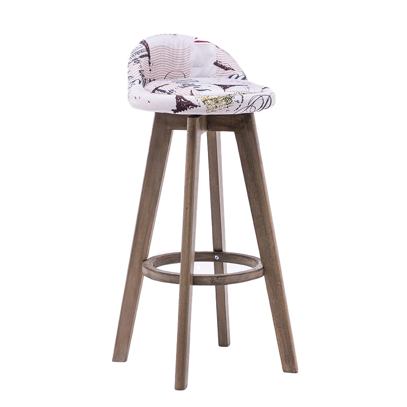 Contemporary Solid Wood Barstools Indoor Bar Stool with Footrest and Low Back Gloss White 1 Piece Clearhalo 'Bar Furniture' 'Bar Stools' 'bar_stools' 'furn' 'furn_bar_stools' 'furniture_bar_stools' 'Kitchen & Dining Furniture' 'kitchen&dining_furn' 'kitchen' 'kitchen_furn' Furniture' 4653951