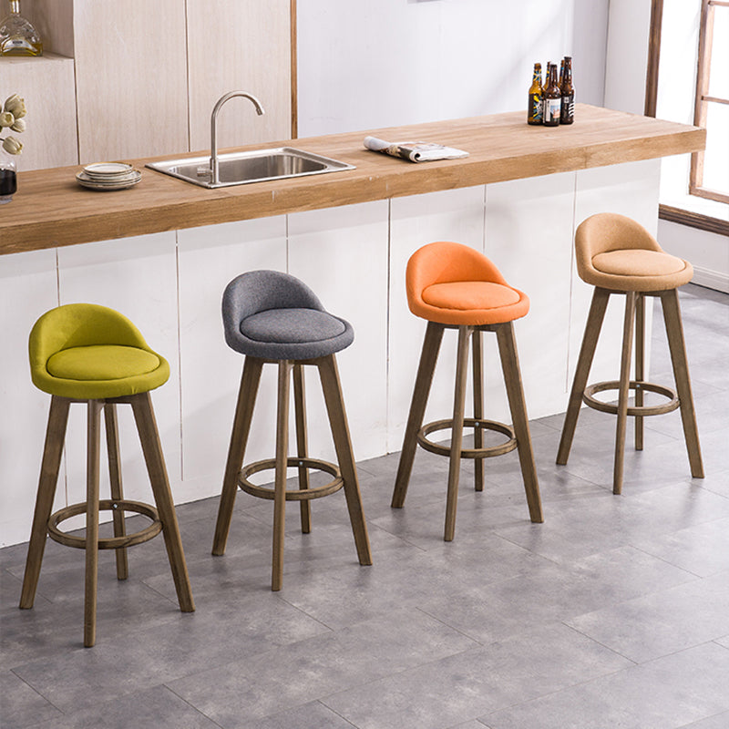 Contemporary Solid Wood Barstools Indoor Bar Stool with Footrest and Low Back Clearhalo 'Bar Furniture' 'Bar Stools' 'bar_stools' 'furn' 'furn_bar_stools' 'furniture_bar_stools' 'Kitchen & Dining Furniture' 'kitchen&dining_furn' 'kitchen' 'kitchen_furn' Furniture' 4653952