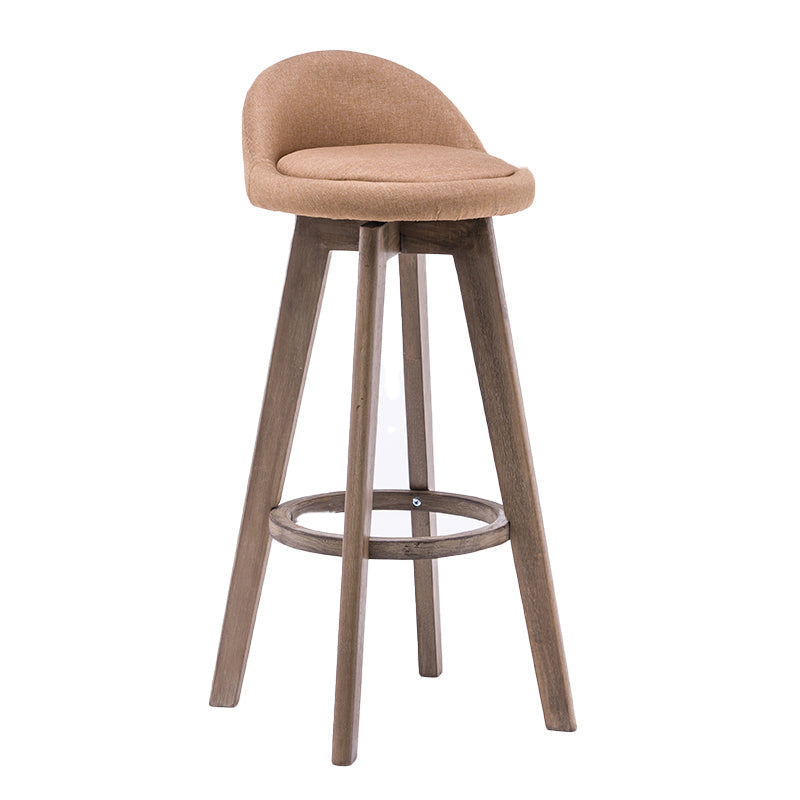 Contemporary Solid Wood Barstools Indoor Bar Stool with Footrest and Low Back Light Yellow 1 Piece Clearhalo 'Bar Furniture' 'Bar Stools' 'bar_stools' 'furn' 'furn_bar_stools' 'furniture_bar_stools' 'Kitchen & Dining Furniture' 'kitchen&dining_furn' 'kitchen' 'kitchen_furn' Furniture' 4653953