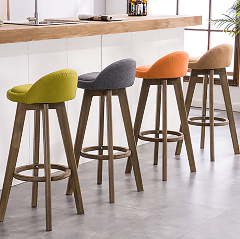 Contemporary Solid Wood Barstools Indoor Bar Stool with Footrest and Low Back Clearhalo 'Bar Furniture' 'Bar Stools' 'bar_stools' 'furn' 'furn_bar_stools' 'furniture_bar_stools' 'Kitchen & Dining Furniture' 'kitchen&dining_furn' 'kitchen' 'kitchen_furn' Furniture' 4653954
