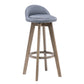 Contemporary Solid Wood Barstools Indoor Bar Stool with Footrest and Low Back Smoke Gray 1 Piece Clearhalo 'Bar Furniture' 'Bar Stools' 'bar_stools' 'furn' 'furn_bar_stools' 'furniture_bar_stools' 'Kitchen & Dining Furniture' 'kitchen&dining_furn' 'kitchen' 'kitchen_furn' Furniture' 4653955