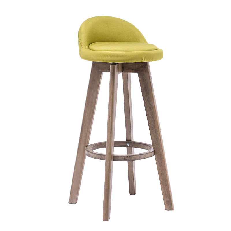 Contemporary Solid Wood Barstools Indoor Bar Stool with Footrest and Low Back Fruit Green 1 Piece Clearhalo 'Bar Furniture' 'Bar Stools' 'bar_stools' 'furn' 'furn_bar_stools' 'furniture_bar_stools' 'Kitchen & Dining Furniture' 'kitchen&dining_furn' 'kitchen' 'kitchen_furn' Furniture' 4653958