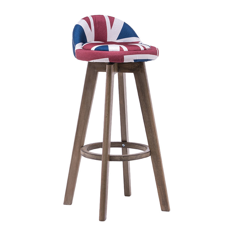 Contemporary Solid Wood Barstools Indoor Bar Stool with Footrest and Low Back Off-White 1 Piece Clearhalo 'Bar Furniture' 'Bar Stools' 'bar_stools' 'furn' 'furn_bar_stools' 'furniture_bar_stools' 'Kitchen & Dining Furniture' 'kitchen&dining_furn' 'kitchen' 'kitchen_furn' Furniture' 4653959