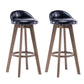 Contemporary Solid Wood Barstools Indoor Bar Stool with Footrest and Low Back Black 2 Piece Set Clearhalo 'Bar Furniture' 'Bar Stools' 'bar_stools' 'furn' 'furn_bar_stools' 'furniture_bar_stools' 'Kitchen & Dining Furniture' 'kitchen&dining_furn' 'kitchen' 'kitchen_furn' Furniture' 4653960