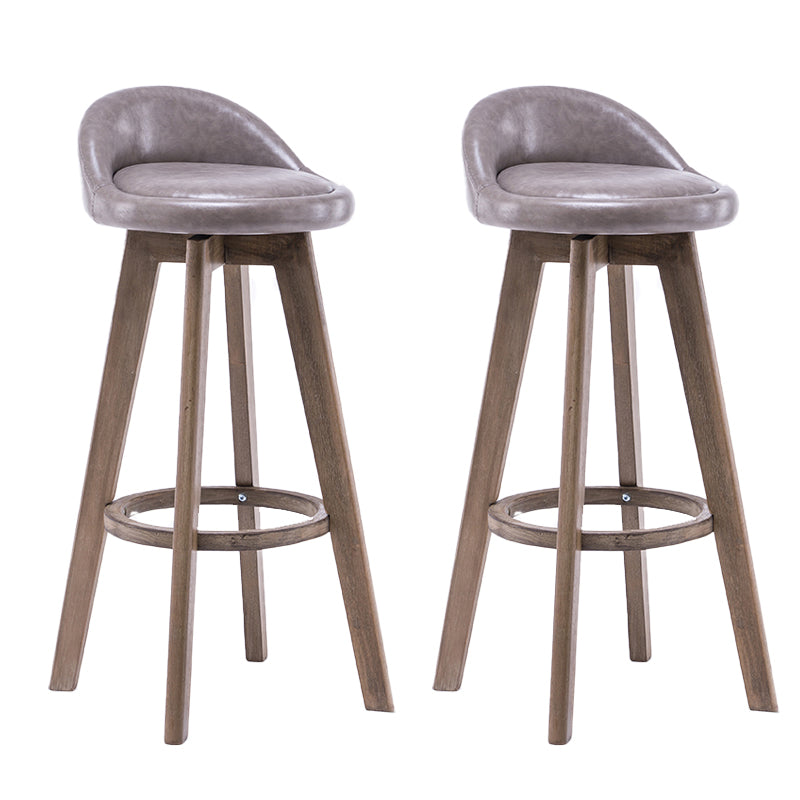 Contemporary Solid Wood Barstools Indoor Bar Stool with Footrest and Low Back Grey 2 Piece Set Clearhalo 'Bar Furniture' 'Bar Stools' 'bar_stools' 'furn' 'furn_bar_stools' 'furniture_bar_stools' 'Kitchen & Dining Furniture' 'kitchen&dining_furn' 'kitchen' 'kitchen_furn' Furniture' 4653961