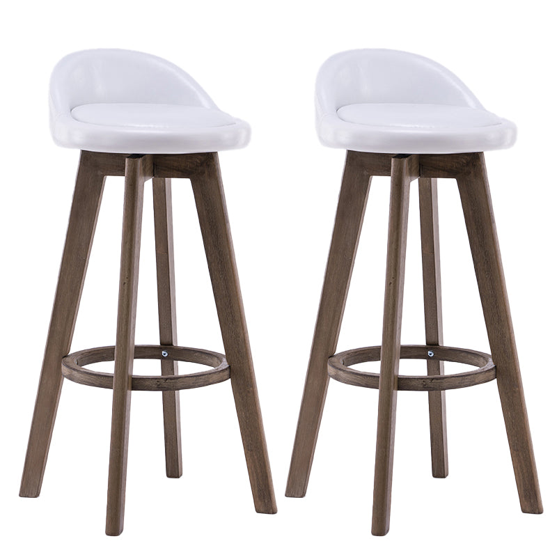 Contemporary Solid Wood Barstools Indoor Bar Stool with Footrest and Low Back White 2 Piece Set Clearhalo 'Bar Furniture' 'Bar Stools' 'bar_stools' 'furn' 'furn_bar_stools' 'furniture_bar_stools' 'Kitchen & Dining Furniture' 'kitchen&dining_furn' 'kitchen' 'kitchen_furn' Furniture' 4653962