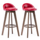 Contemporary Solid Wood Barstools Indoor Bar Stool with Footrest and Low Back Red 2 Piece Set Clearhalo 'Bar Furniture' 'Bar Stools' 'bar_stools' 'furn' 'furn_bar_stools' 'furniture_bar_stools' 'Kitchen & Dining Furniture' 'kitchen&dining_furn' 'kitchen' 'kitchen_furn' Furniture' 4653963