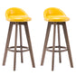 Contemporary Solid Wood Barstools Indoor Bar Stool with Footrest and Low Back Yellow 2 Piece Set Clearhalo 'Bar Furniture' 'Bar Stools' 'bar_stools' 'furn' 'furn_bar_stools' 'furniture_bar_stools' 'Kitchen & Dining Furniture' 'kitchen&dining_furn' 'kitchen' 'kitchen_furn' Furniture' 4653964