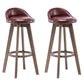 Contemporary Solid Wood Barstools Indoor Bar Stool with Footrest and Low Back Brown 2 Piece Set Clearhalo 'Bar Furniture' 'Bar Stools' 'bar_stools' 'furn' 'furn_bar_stools' 'furniture_bar_stools' 'Kitchen & Dining Furniture' 'kitchen&dining_furn' 'kitchen' 'kitchen_furn' Furniture' 4653965