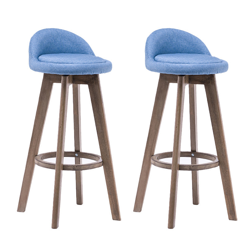 Contemporary Solid Wood Barstools Indoor Bar Stool with Footrest and Low Back Sky Blue 2 Piece Set Clearhalo 'Bar Furniture' 'Bar Stools' 'bar_stools' 'furn' 'furn_bar_stools' 'furniture_bar_stools' 'Kitchen & Dining Furniture' 'kitchen&dining_furn' 'kitchen' 'kitchen_furn' Furniture' 4653966