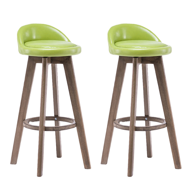 Contemporary Solid Wood Barstools Indoor Bar Stool with Footrest and Low Back Green 2 Piece Set Clearhalo 'Bar Furniture' 'Bar Stools' 'bar_stools' 'furn' 'furn_bar_stools' 'furniture_bar_stools' 'Kitchen & Dining Furniture' 'kitchen&dining_furn' 'kitchen' 'kitchen_furn' Furniture' 4653967