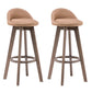 Contemporary Solid Wood Barstools Indoor Bar Stool with Footrest and Low Back Light Yellow 2 Piece Set Clearhalo 'Bar Furniture' 'Bar Stools' 'bar_stools' 'furn' 'furn_bar_stools' 'furniture_bar_stools' 'Kitchen & Dining Furniture' 'kitchen&dining_furn' 'kitchen' 'kitchen_furn' Furniture' 4653969