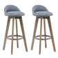 Contemporary Solid Wood Barstools Indoor Bar Stool with Footrest and Low Back Smoke Gray 2 Piece Set Clearhalo 'Bar Furniture' 'Bar Stools' 'bar_stools' 'furn' 'furn_bar_stools' 'furniture_bar_stools' 'Kitchen & Dining Furniture' 'kitchen&dining_furn' 'kitchen' 'kitchen_furn' Furniture' 4653970
