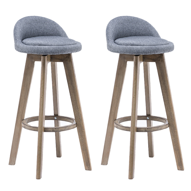 Contemporary Solid Wood Barstools Indoor Bar Stool with Footrest and Low Back Smoke Gray 2 Piece Set Clearhalo 'Bar Furniture' 'Bar Stools' 'bar_stools' 'furn' 'furn_bar_stools' 'furniture_bar_stools' 'Kitchen & Dining Furniture' 'kitchen&dining_furn' 'kitchen' 'kitchen_furn' Furniture' 4653970