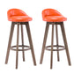 Contemporary Solid Wood Barstools Indoor Bar Stool with Footrest and Low Back White-Orange 2 Piece Set Clearhalo 'Bar Furniture' 'Bar Stools' 'bar_stools' 'furn' 'furn_bar_stools' 'furniture_bar_stools' 'Kitchen & Dining Furniture' 'kitchen&dining_furn' 'kitchen' 'kitchen_furn' Furniture' 4653971