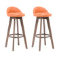 Contemporary Solid Wood Barstools Indoor Bar Stool with Footrest and Low Back Orange 2 Piece Set Clearhalo 'Bar Furniture' 'Bar Stools' 'bar_stools' 'furn' 'furn_bar_stools' 'furniture_bar_stools' 'Kitchen & Dining Furniture' 'kitchen&dining_furn' 'kitchen' 'kitchen_furn' Furniture' 4653972