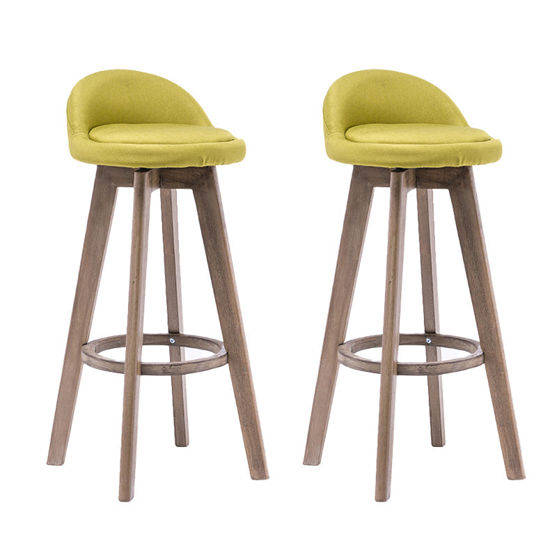 Contemporary Solid Wood Barstools Indoor Bar Stool with Footrest and Low Back Fruit Green 2 Piece Set Clearhalo 'Bar Furniture' 'Bar Stools' 'bar_stools' 'furn' 'furn_bar_stools' 'furniture_bar_stools' 'Kitchen & Dining Furniture' 'kitchen&dining_furn' 'kitchen' 'kitchen_furn' Furniture' 4653973