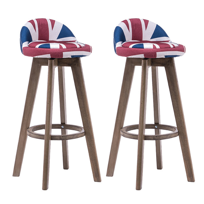Contemporary Solid Wood Barstools Indoor Bar Stool with Footrest and Low Back Off-White 2 Piece Set Clearhalo 'Bar Furniture' 'Bar Stools' 'bar_stools' 'furn' 'furn_bar_stools' 'furniture_bar_stools' 'Kitchen & Dining Furniture' 'kitchen&dining_furn' 'kitchen' 'kitchen_furn' Furniture' 4653974