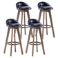 Contemporary Solid Wood Barstools Indoor Bar Stool with Footrest and Low Back Black 4 Piece Set Clearhalo 'Bar Furniture' 'Bar Stools' 'bar_stools' 'furn' 'furn_bar_stools' 'furniture_bar_stools' 'Kitchen & Dining Furniture' 'kitchen&dining_furn' 'kitchen' 'kitchen_furn' Furniture' 4653975