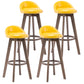 Contemporary Solid Wood Barstools Indoor Bar Stool with Footrest and Low Back Yellow 4 Piece Set Clearhalo 'Bar Furniture' 'Bar Stools' 'bar_stools' 'furn' 'furn_bar_stools' 'furniture_bar_stools' 'Kitchen & Dining Furniture' 'kitchen&dining_furn' 'kitchen' 'kitchen_furn' Furniture' 4653979