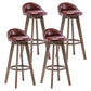 Contemporary Solid Wood Barstools Indoor Bar Stool with Footrest and Low Back Brown 4 Piece Set Clearhalo 'Bar Furniture' 'Bar Stools' 'bar_stools' 'furn' 'furn_bar_stools' 'furniture_bar_stools' 'Kitchen & Dining Furniture' 'kitchen&dining_furn' 'kitchen' 'kitchen_furn' Furniture' 4653980