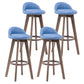 Contemporary Solid Wood Barstools Indoor Bar Stool with Footrest and Low Back Sky Blue 4 Piece Set Clearhalo 'Bar Furniture' 'Bar Stools' 'bar_stools' 'furn' 'furn_bar_stools' 'furniture_bar_stools' 'Kitchen & Dining Furniture' 'kitchen&dining_furn' 'kitchen' 'kitchen_furn' Furniture' 4653981