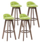 Contemporary Solid Wood Barstools Indoor Bar Stool with Footrest and Low Back Green 4 Piece Set Clearhalo 'Bar Furniture' 'Bar Stools' 'bar_stools' 'furn' 'furn_bar_stools' 'furniture_bar_stools' 'Kitchen & Dining Furniture' 'kitchen&dining_furn' 'kitchen' 'kitchen_furn' Furniture' 4653982