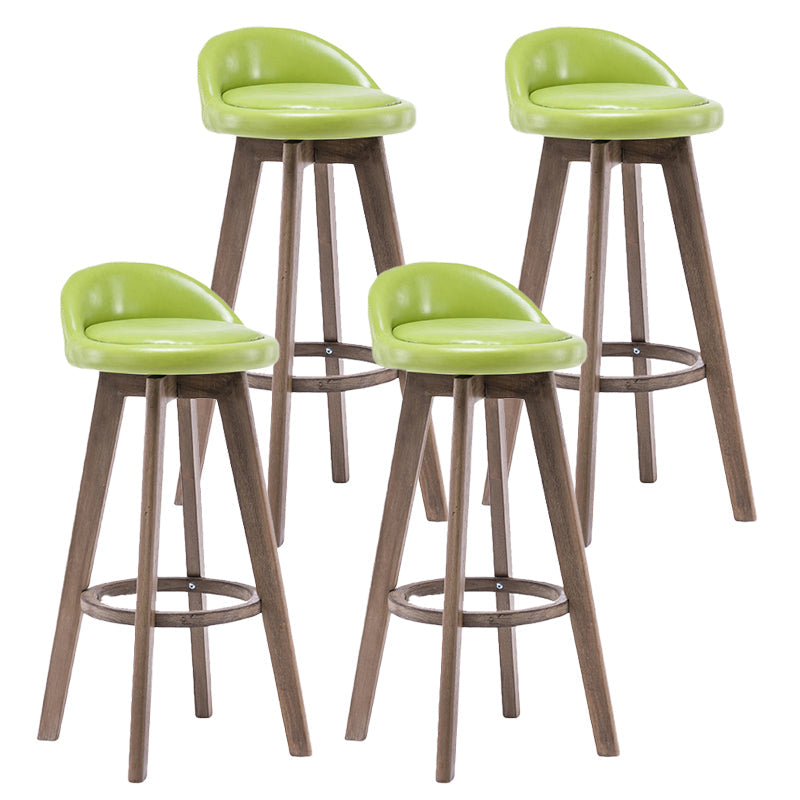 Contemporary Solid Wood Barstools Indoor Bar Stool with Footrest and Low Back Green 4 Piece Set Clearhalo 'Bar Furniture' 'Bar Stools' 'bar_stools' 'furn' 'furn_bar_stools' 'furniture_bar_stools' 'Kitchen & Dining Furniture' 'kitchen&dining_furn' 'kitchen' 'kitchen_furn' Furniture' 4653982