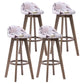 Contemporary Solid Wood Barstools Indoor Bar Stool with Footrest and Low Back Gloss White 4 Piece Set Clearhalo 'Bar Furniture' 'Bar Stools' 'bar_stools' 'furn' 'furn_bar_stools' 'furniture_bar_stools' 'Kitchen & Dining Furniture' 'kitchen&dining_furn' 'kitchen' 'kitchen_furn' Furniture' 4653983