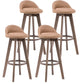 Contemporary Solid Wood Barstools Indoor Bar Stool with Footrest and Low Back Light Yellow 4 Piece Set Clearhalo 'Bar Furniture' 'Bar Stools' 'bar_stools' 'furn' 'furn_bar_stools' 'furniture_bar_stools' 'Kitchen & Dining Furniture' 'kitchen&dining_furn' 'kitchen' 'kitchen_furn' Furniture' 4653984